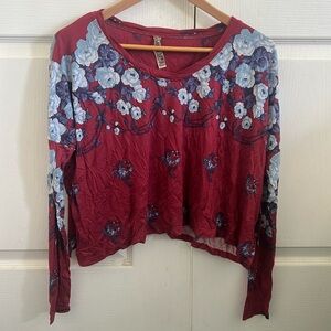 Free People long sleeve floral top